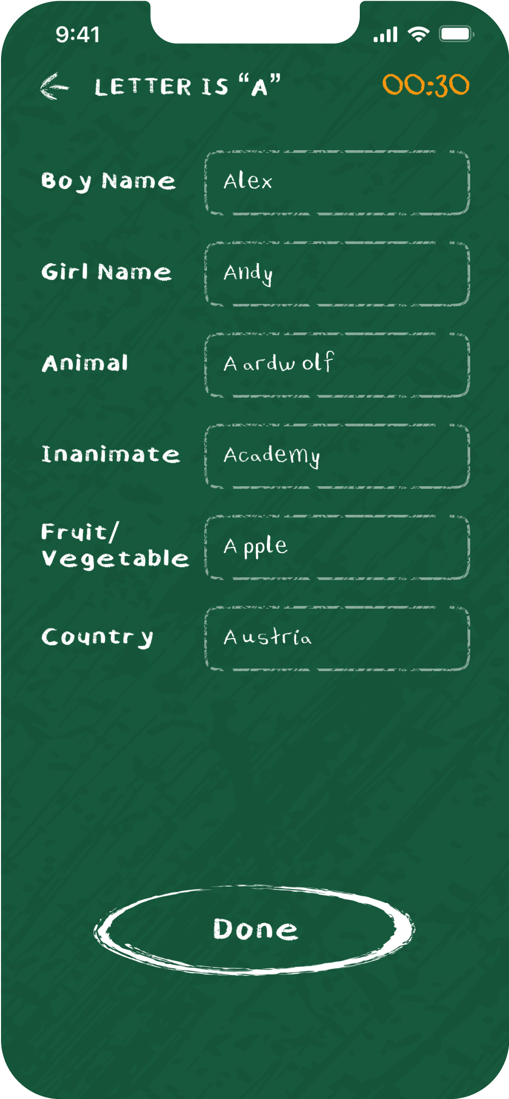 Game completion screen